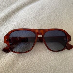 Polarized Aviator Square Sunglasses for Women Men 90s Retro Vintage Oval Shades